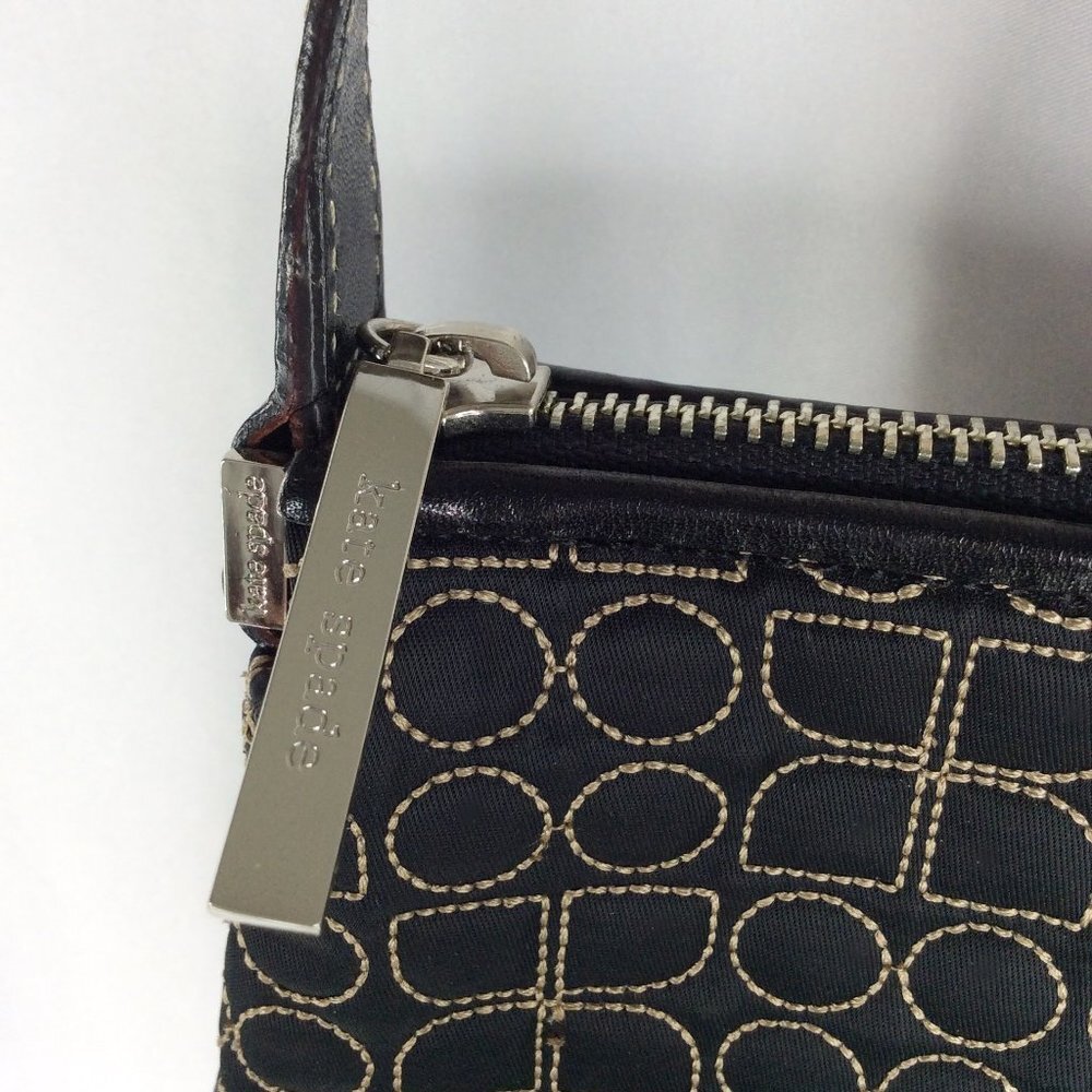 Kate Spade New York‎ Quilted Shoulder Bag Purse Black Pink Suede Lining - Picture 4 of 10
